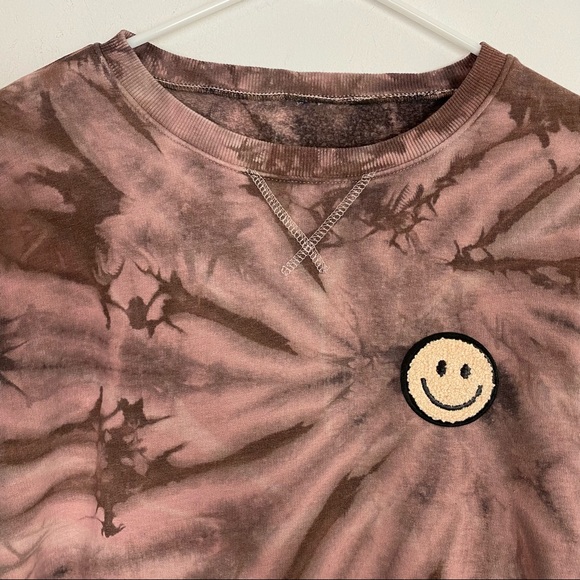 Upcycled Reflective Handmade Tie Dye Pullover Sweatshirt Womens Medium Pink - Picture 4 of 12